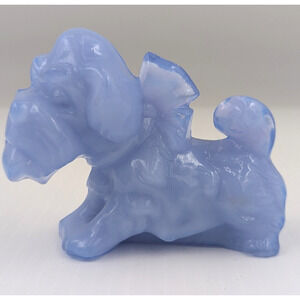 Boyd Glass Parlor Pup Dog Puppy Pooch Blue